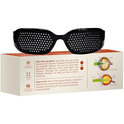 Jiva Dhyan Chakshu - (Pack Of 1) | Pin Hole Glasses Helps In Natural Vision Care, Eye Care Product Soothes Irritation & Redness Help Eye Exercise Improver Glasses Eyesight