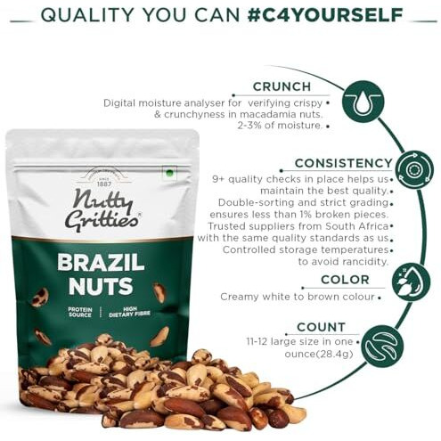 Nutty Gritties Premium Raw Brazil Nuts 150G (Pack Of 1)