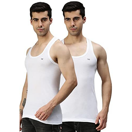 Lux Cozi Men's Solid Vest (Pack Of 2) (Cozi_Wh_Rn_85_2Pc_White
