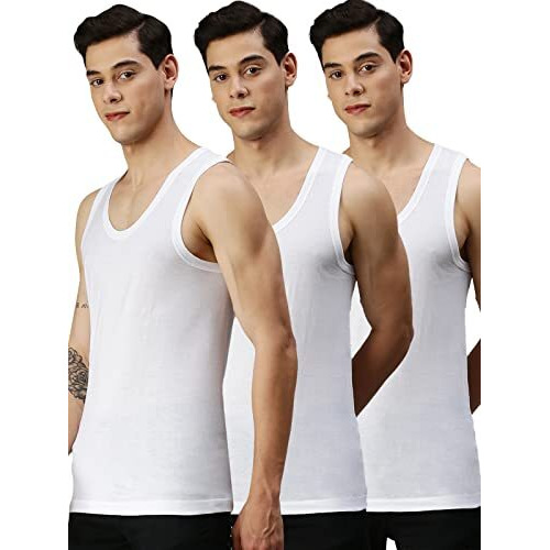 Onn Men's Cotton Vest (Pack Of 3)(8904209861580 221_White_M_3Pc)