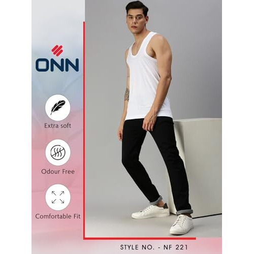 Onn Men's Cotton Vest (Pack Of 3)(8904209861580 221_White_M_3Pc)