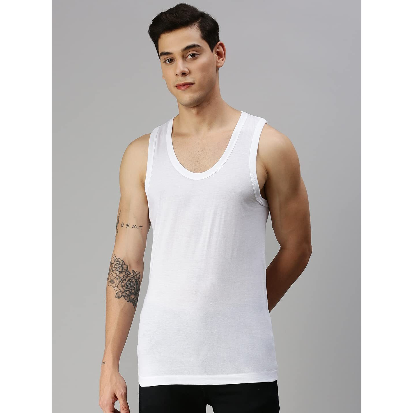 Onn Men's Cotton Vest (Pack Of 2)(8904209862280 221_Wh_M_2Pc) White