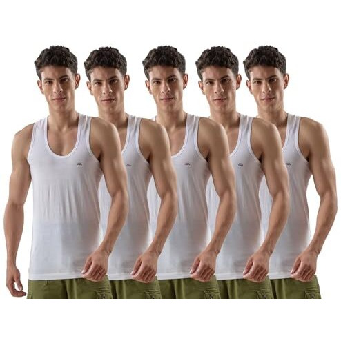Lux Venus Vest For Men White | 100% Cotton | Pack Of 5