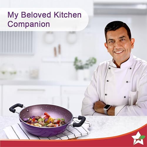 Wonderchef Venice Mini Kadhai | Pure-Grade Virgin Aluminium | Pfoa Free Non-Stick Coating | Cool Touch Handles | Ideal For Cooking In Smaller Quantity | Durable And Long Lasting | 16Cm