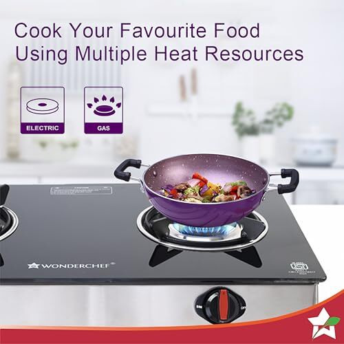 Wonderchef Venice Mini Kadhai | Pure-Grade Virgin Aluminium | Pfoa Free Non-Stick Coating | Cool Touch Handles | Ideal For Cooking In Smaller Quantity | Durable And Long Lasting | 16Cm