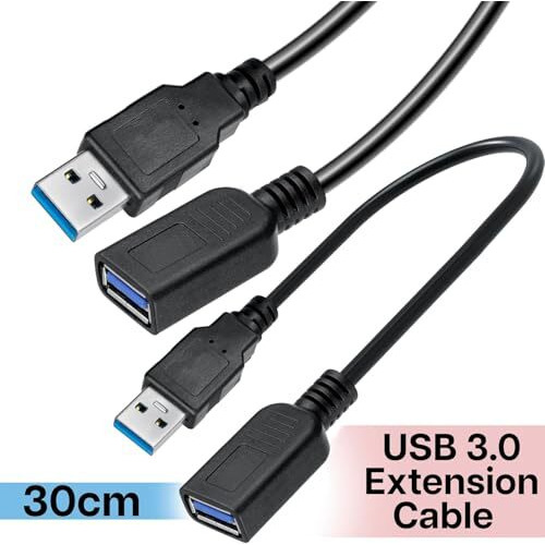 Storite 30Cm Usb 3.0 Extension Cable Extender Superspeed 5 Gbps Usb 3.0 Type A Male To Usb A Female Extension Cord For Printer, Mouse, Pen Drive 30Cm