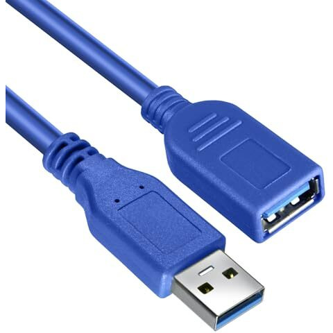 Storite 1.5M Usb 3.0 Male To Female Extension Cable High Speed 5Gbps Extension Cable Data Transfer For Keyboard, Mouse, Flash Drive, Hard Drive, Printer And More - Blue