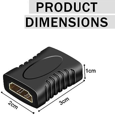 Storite 3 Pk Hdmi Extender Female To Female Jointer Coupler Adapter Extender For Hdtv, Computer, Ps 4/3, Monitor,Laptop, Projector, Dvd Player, Pc,Roku Stick - Black