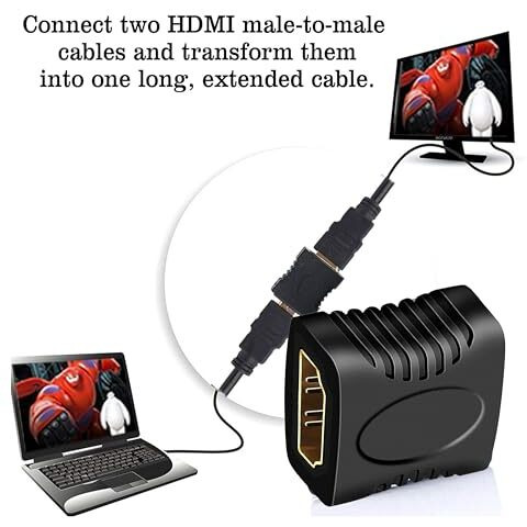 Storite 3 Pk Hdmi Extender Female To Female Jointer Coupler Adapter Extender For Hdtv, Computer, Ps 4/3, Monitor,Laptop, Projector, Dvd Player, Pc,Roku Stick - Black