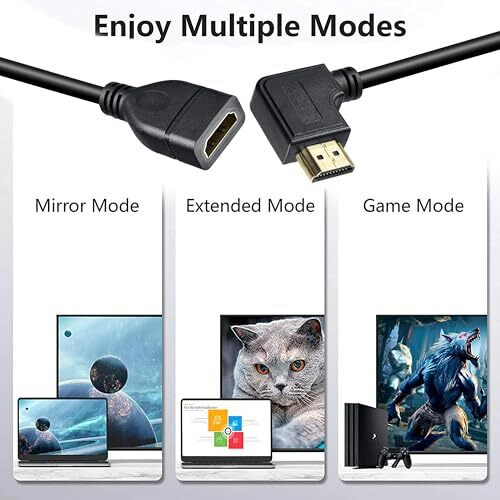 Storite 50Cm High Speed Right Angle 90 Degree Hdmi Male To Female For Laptop/Pc, Lcd/Led Tv