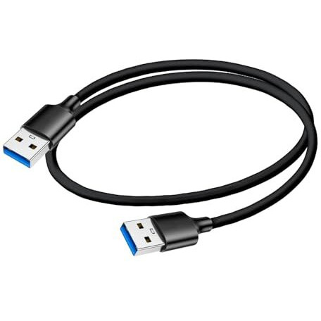 Storite 50Cm Usb 3.0 Male To Male Cable For Hard Drive Enclosures, Laptop Cooling Pad, Dvd Players,Black -1 Pack