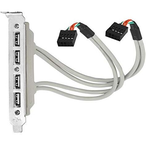Riatech 4 Ports Usb 2.0 Header Port Slot Plate Adapter Panel Cable Female Screw To Motherboard 9Pin Header Back Pci Rear Panel Bracket For Desktop Computer