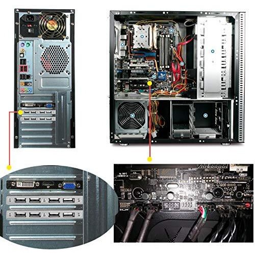Riatech 4 Ports Usb 2.0 Header Port Slot Plate Adapter Panel Cable Female Screw To Motherboard 9Pin Header Back Pci Rear Panel Bracket For Desktop Computer