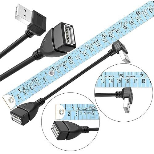 Storite 15Cm Usb 2.0 Extension Cable Usb Male To Female Converter Adapter Extender Cord Up Angle - Black
