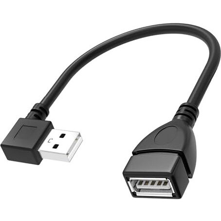 Storite 15Cm Usb 90 Degree Usb 2.0 Extension Cable Type A Male To Female High Speed Connection, Super Fast Speed 480 Mbps Data Transfer Extender Cord For Laptop, Pc - Black
