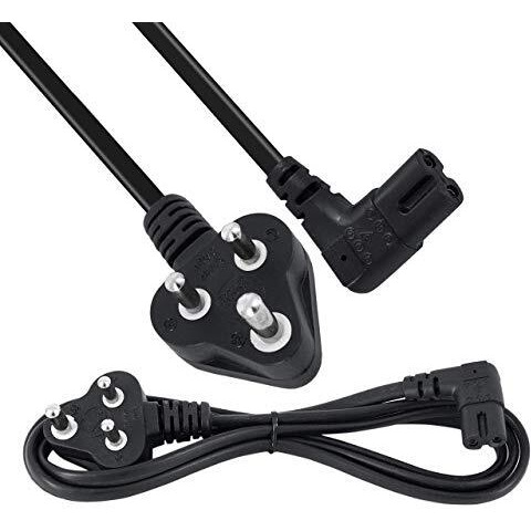 Storite 1.5 Meter 2 Pin 90 Degree Power Cord Cable 18Awg For Laptop Adapter/Camera/Printer/Charger Black