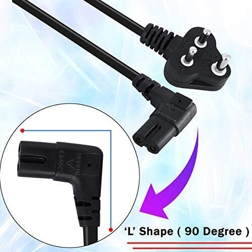 Storite 1.5 Meter 2 Pin 90 Degree Power Cord Cable 18Awg For Laptop Adapter/Camera/Printer/Charger Black