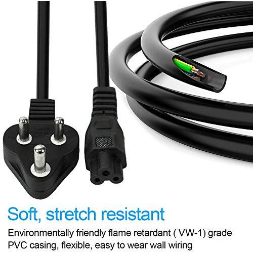 Storite 1.5M Black 3 Pin Laptop Power Cable 18Awg Universal Replacement For Charger Adapter Power Cord For Laptop