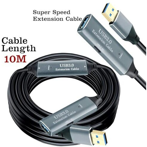 Storite 10 Meter Active Usb 3.0 Extension Cable Usb 3.0 Male To Female Extender Cord With Signal Booster Compatible With Game Consoles, Printer, Camera, Steam Vr, Flash/Hard Drive, Laptop
