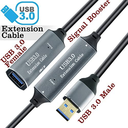 Storite 10 Meter Active Usb 3.0 Extension Cable Usb 3.0 Male To Female Extender Cord With Signal Booster Compatible With Game Consoles, Printer, Camera, Steam Vr, Flash/Hard Drive, Laptop