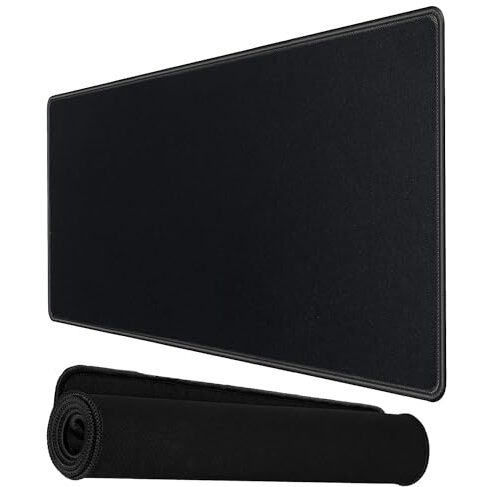 Storite 900X400X2Mm Extended Gaming Mouse Pad For Laptop/Computer With Stitched Embroidery Edges And Water Resistance Coating Natural Non Slippery Rubber Base Mousepad Desk Mat - Black