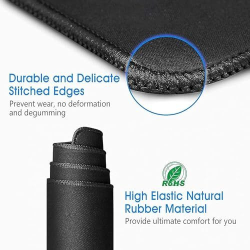 Storite 900X400X2Mm Extended Gaming Mouse Pad For Laptop/Computer With Stitched Embroidery Edges And Water Resistance Coating Natural Non Slippery Rubber Base Mousepad Desk Mat - Black