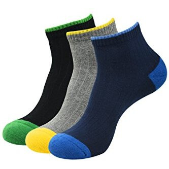 Balenzia MenS Cushioned High Ankle Sports Socks (Free Size) Made With 100% Combed Cotton & Spandex Pack Of 3 (Multi Colour)|Terry/Towel Ankle Socks For Men