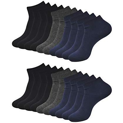 Balenzia Men's Cotton Calf Socks (Pack Of 10) (Bl-A-03-Pack 10_Navy-Dark Grey-Black_Fs)