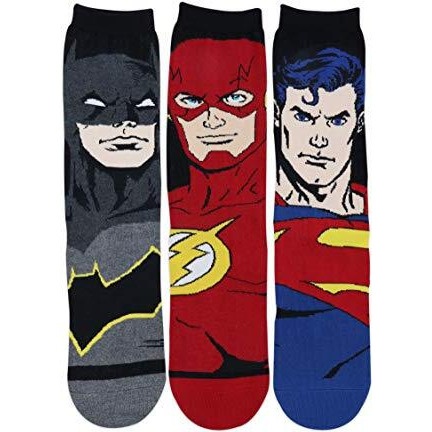 Justice League Men's Character Socks - Superman, Batman, Flash - Special Edition-Pack Of 3
