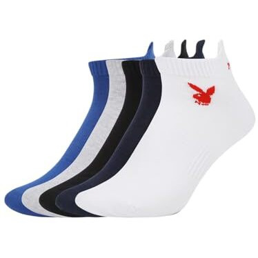 Balenzia Men's Playboy Low-Cut Socks | 5-Pack | Sports Socks | Free Size | Official Playboy Merchandise