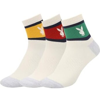 Balenzia Men's Playboy High Ankle Socks | 3-Pack | Sports Socks | Free Size | Official Playboy Merchandise