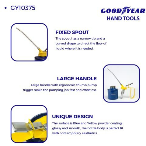 Goodyear Metal Oil Can (Blue And Yellow) (Gy-10375), 1/2 Pint