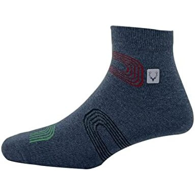 Allen Solly Men's Cotton Quarter Length Socks (Pack Of 3) Denim Melange, Navy & Black