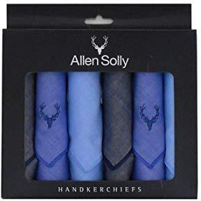 Allen Solly Men's Cotton Denim Handkerchief With Brand Logo (Pack Of 6)