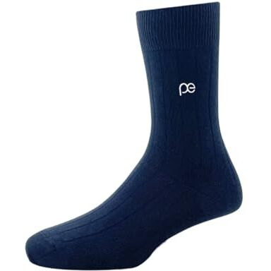 Peter England Men's Cotton Full Length Socks (Pack Of 3) Dark Grey, Navy And Black