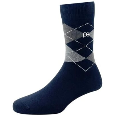 Peter England Men's Calf Length Cotton Socks (Pack Of 3) Black, Dark Grey, Navy