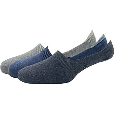 Allen Solly Men's Cotton No Show Socks (Pack Of 3) - Light Grey Melange, Denim Melange, Charcoal Black