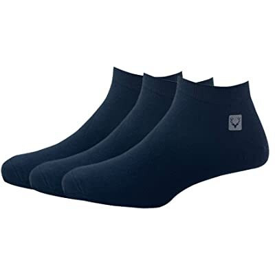 Allen Solly Men's Cotton Ankle Length Socks (Pack Of 3) - Navy