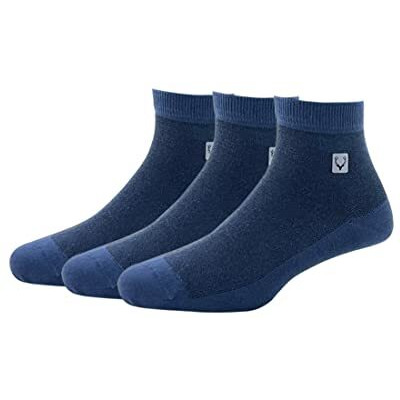 Allen Solly Men's Cotton Quarter Length Socks (Pack Of 3) - Denim
