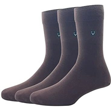 Allen Solly Men's Cotton Full Length Socks (Pack Of 3) - Brown