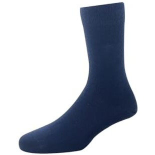 Louis Philippe Cotton Full Length Men's Plain Pattern Socks (Pack Of 3) - Navy Blue