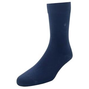 Louis Philippe Cotton Full Length Men's Plain Pattern Socks (Pack Of 3) - Navy Blue