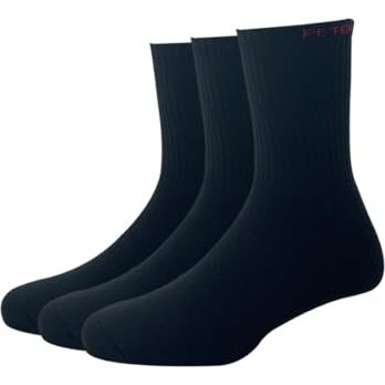 Peter England Mens Cotton Full Length Socks (Pack Of 3) Black