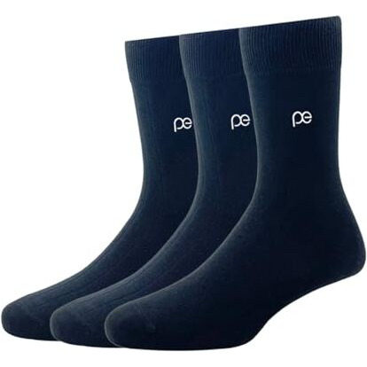 Peter England Mens Cotton Full Length Socks (Pack Of 3)-Black