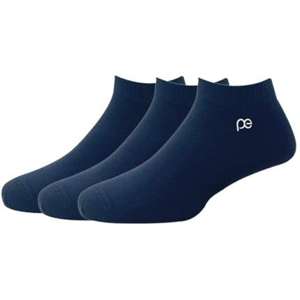 Peter England Mens Cotton Ankle Length Socks (Pack Of 3) Navy