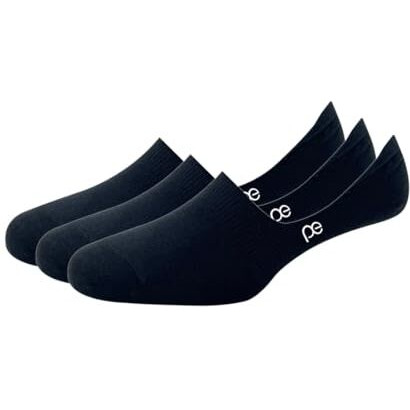 Peter England Mens Cotton No Show Socks (Pack Of 3) Black