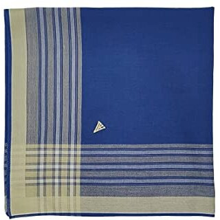 Van Heusen Men's Cotton Dark Handkerchief With Brand Logo (Pack Of 3) Maroon, Beige & Blue