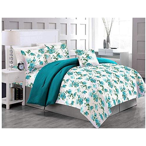 Casa Copenhagen Ecstatic Magical Art 100% Eygptian Cotton, 280Tc, King Size Double Bedsheet (108 Inch X 108 Inch) With Two Pillow Cover (18 Inch X 27 Inch)- Carnation Blue