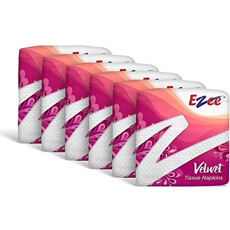 Ezee Tissue Paper Napkins - 100 Pieces (Pack Of 6)