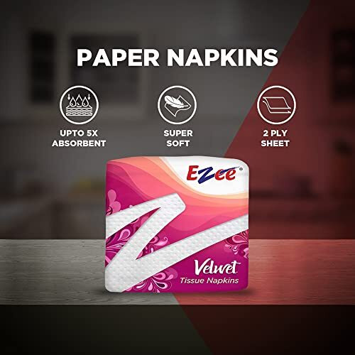 Ezee Tissue Paper Napkins - 100 Pieces (Pack Of 6)